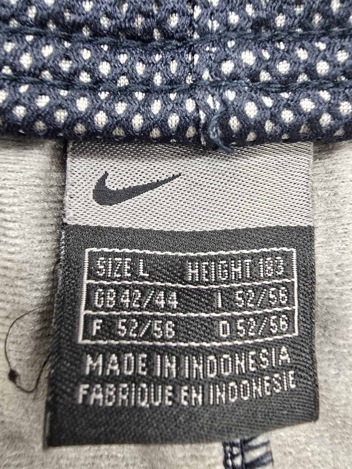 Nike Men's L Navy/Grey Striped Tapered Track Pants Drawstring