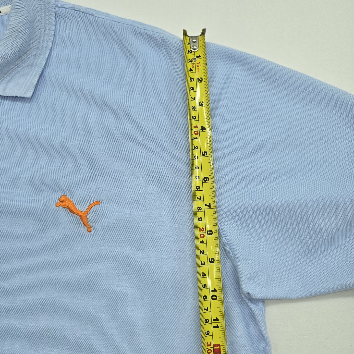 Puma Boys Light Blue Polo Shirt Solid Size XXXL Logo Embroidered