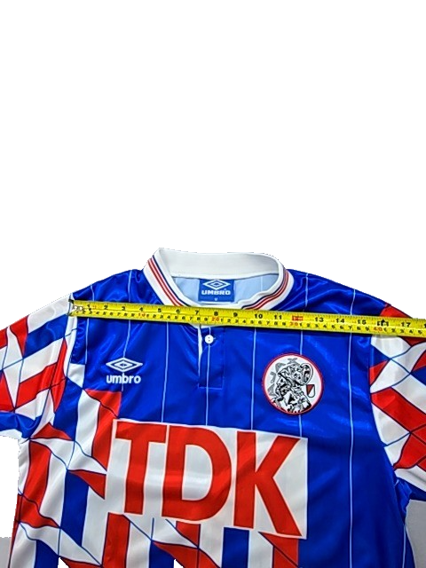 Umbro Blue Red White Geometric Collared Jersey Short Sleeve M