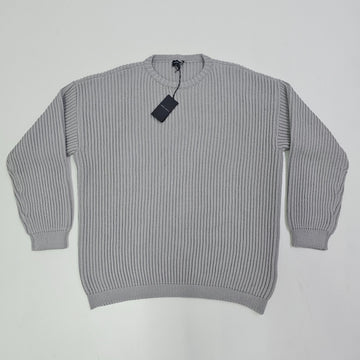 Giorgio Armani Men's Off-White Crewneck Jumper Ribbed-Knit Sweater 56 BNWT