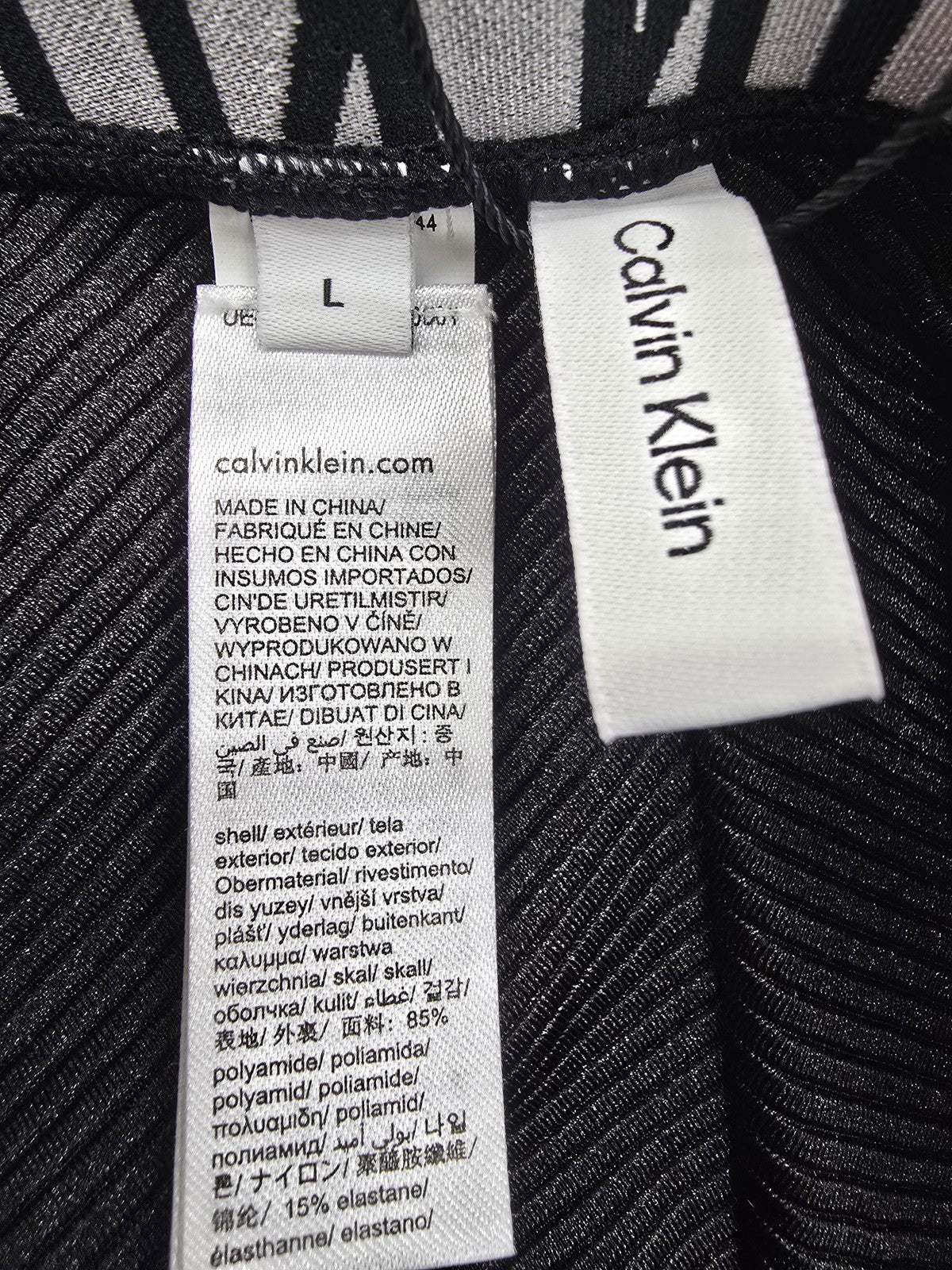 Calvin Klein Women's Black Ribbed Bikini Bottom L