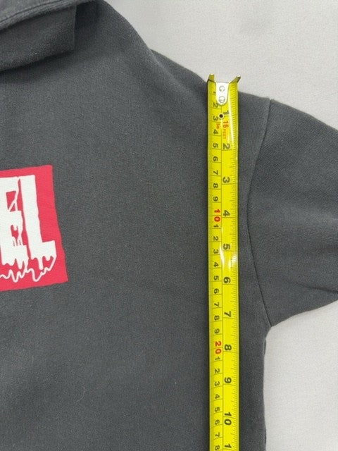 Marvel Logo Superhero Charcoal Fleece Hoodie S Pullover Unisex