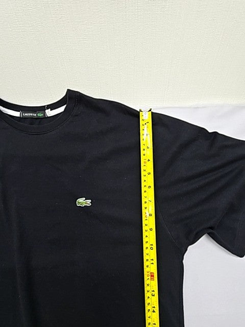 Lacoste Men's XL Black Cotton Short Sleeve Crew Neck T-Shirt Croc Logo