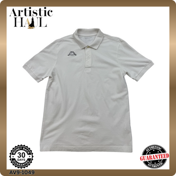 Kappa Men's White Polo Shirt Medium Short Sleeve 100% Cotton Button