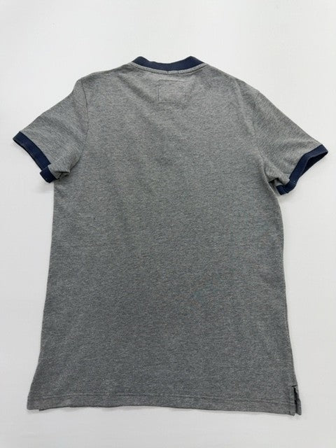 Hollister Men's Gray Polo Shirt – Size M, Crew Neck, Cotton