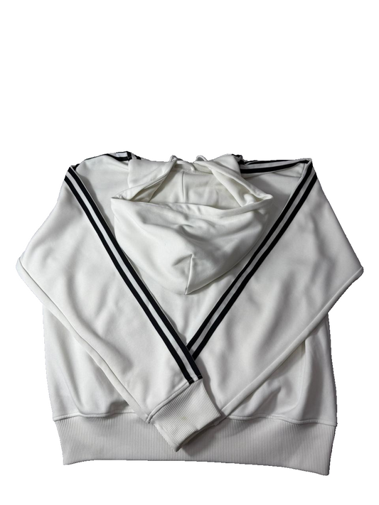 Adidas Originals Men's White Jacket – Size L, Logo, Full Zip
