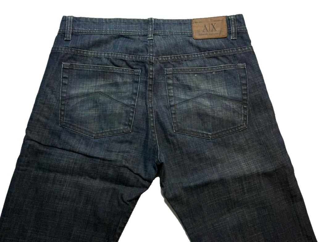 Men's Ax Armani Exchange Size 32 Indigo Blue Stretch Denim Slim Fit Jeans