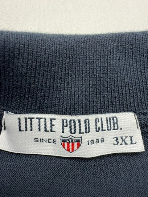 Little Polo Club Boys Navy Polo Shirt 3XL Logo Pique Knit - New