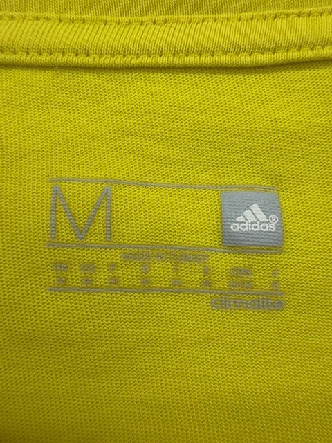 Adidas Men's Yellow Graphic Print Crew Neck T-Shirt Size M