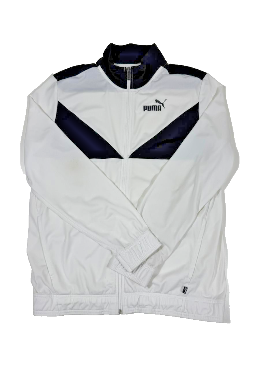 Puma Men's White & Black Zip Up Track Jacket Sportswear Size M