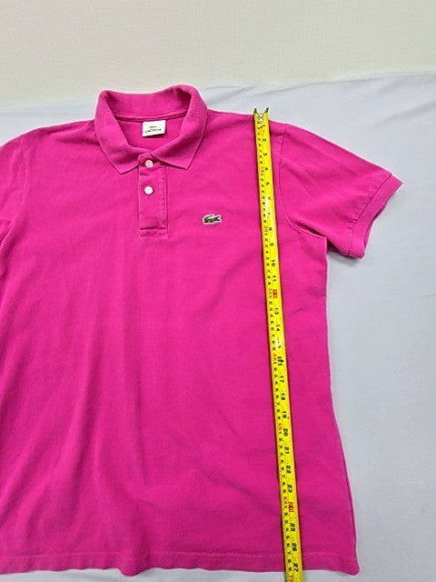 Lacoste Women's Pink Classic Polo Shirt Size 9 Cotton France