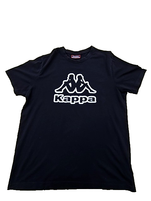 Kappa Men's Black Large T-Shirt Omini Logo Italy Cotton L