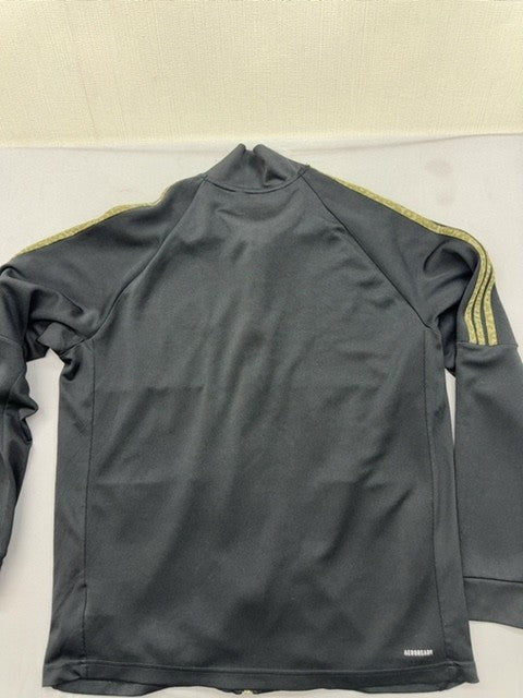 Adidas Primegreen Black Track Jacket XL Gold Print Zipper Long Sleeve