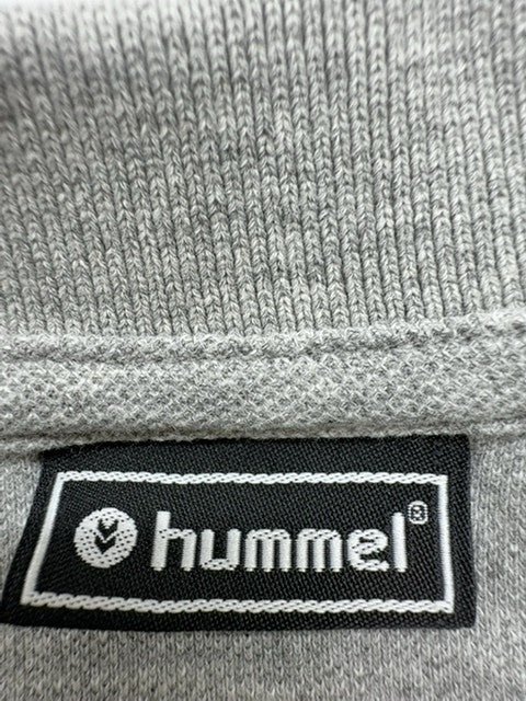 Hummel Boys Gray Sports Polo Shirt Logo Size L Regular Condition