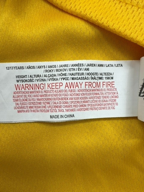 NBA Los Angeles Lakers Youth Yellow Tank Top Size 12-13 Youth