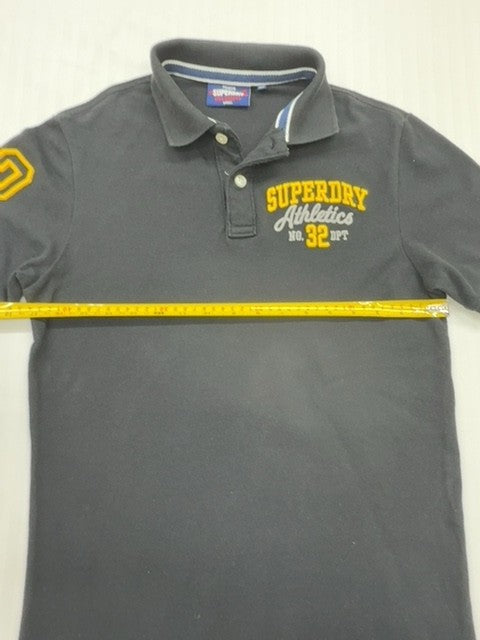 Superdry Men's Charcoal Embroidered Polo Shirt Size S