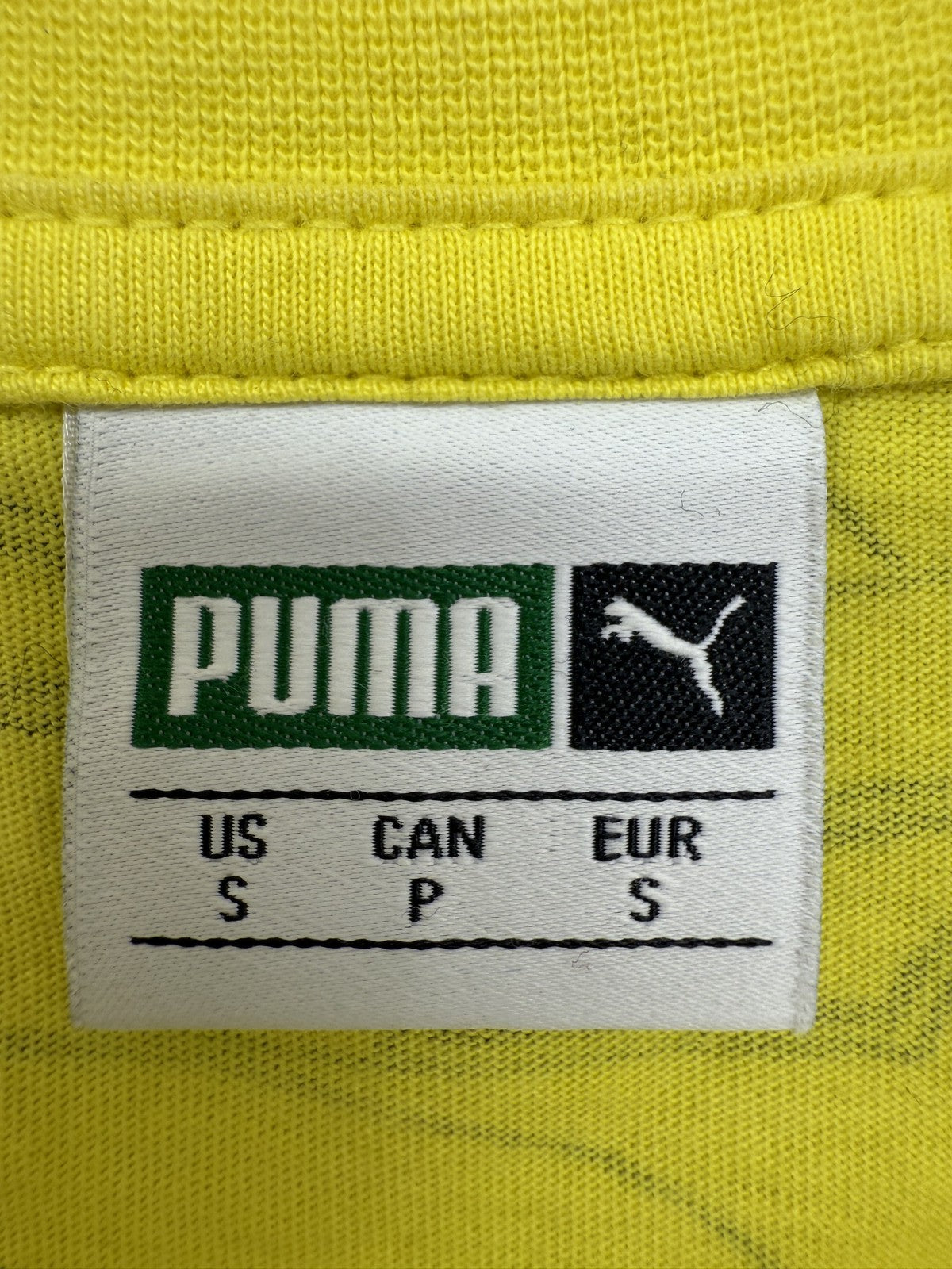 Puma Yellow Zigzag Men's Short Sleeve T-Shirt Crewneck S