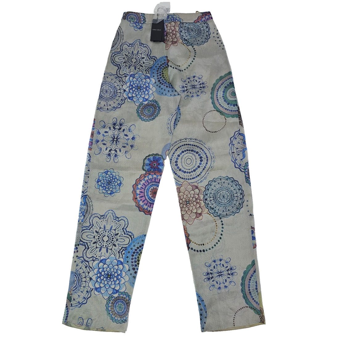 Giorgio Armani Floral Pants High Waist Pleated Pants Lbl 44 Bnwt