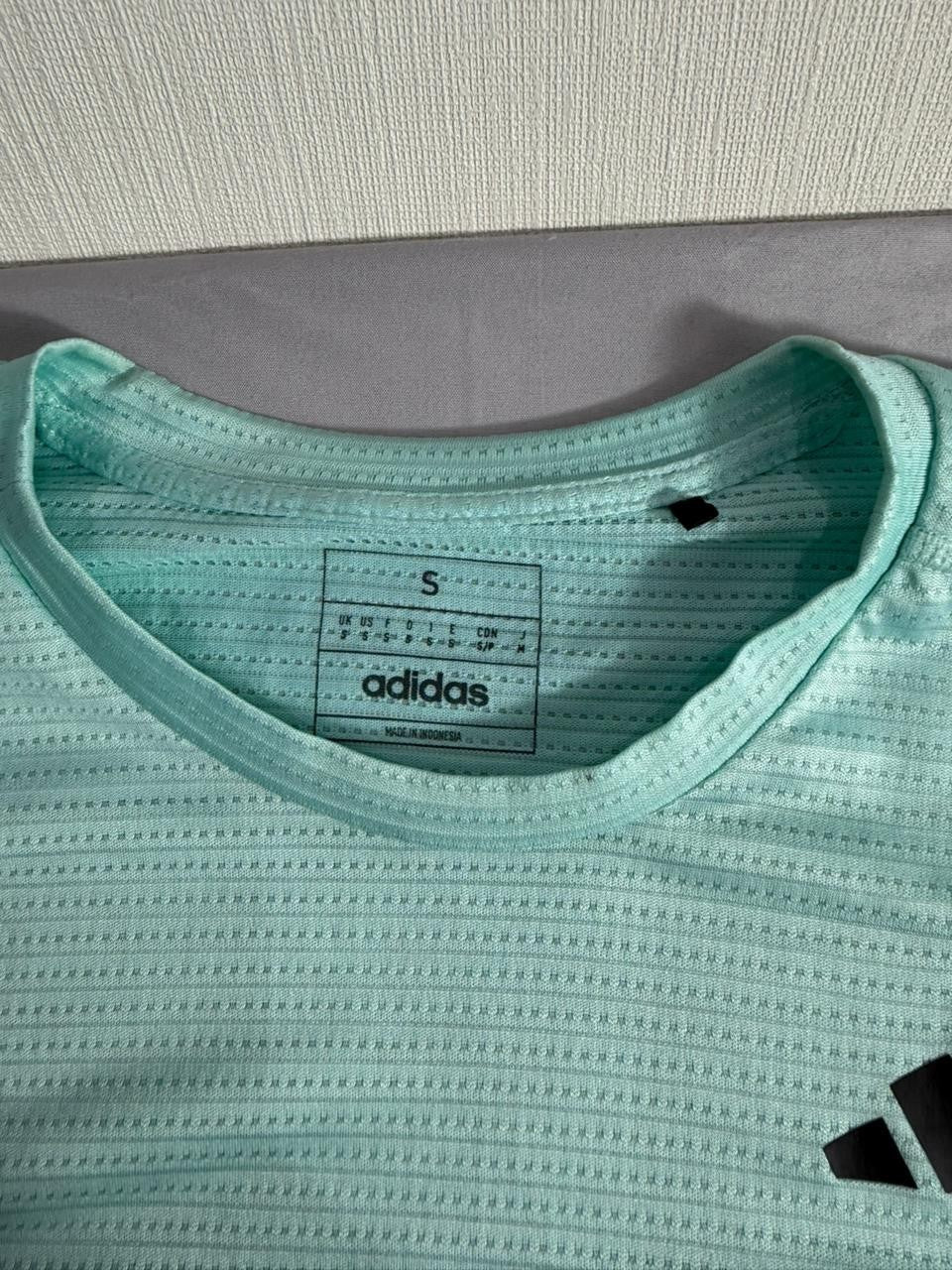 Adidas 10K Paris Training T-Shirt Men Small S Mint Green Running Tee