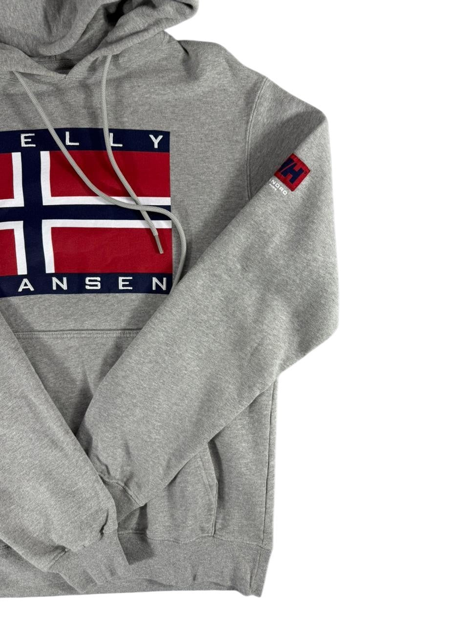 Helly Hansen Logo Hoodie Sweatshirt Grey Size XS Pullover