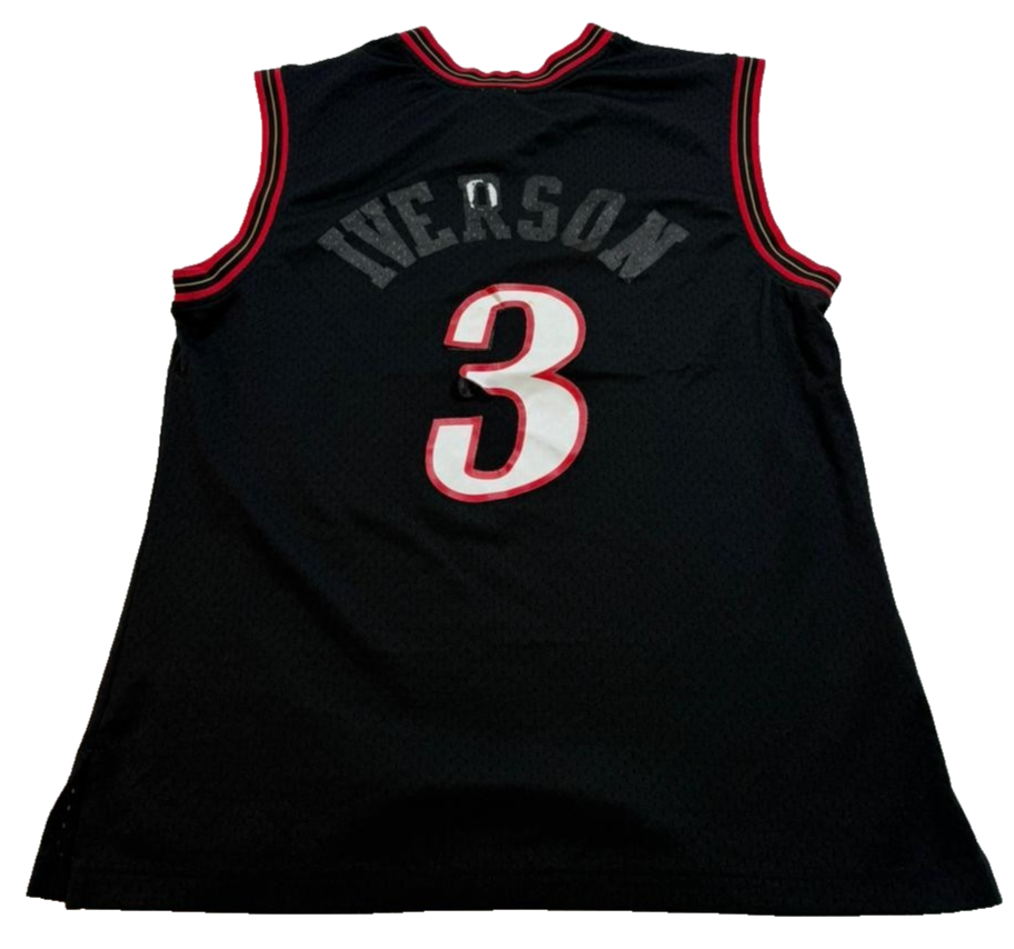 Men's Mitchell & Ness Allen Iverson Black Philadelphia Hardwood Classics Size L