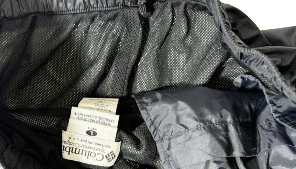 Columbia Men's Black Rebel Roamer Rain Pants Size L Made In Malaysia