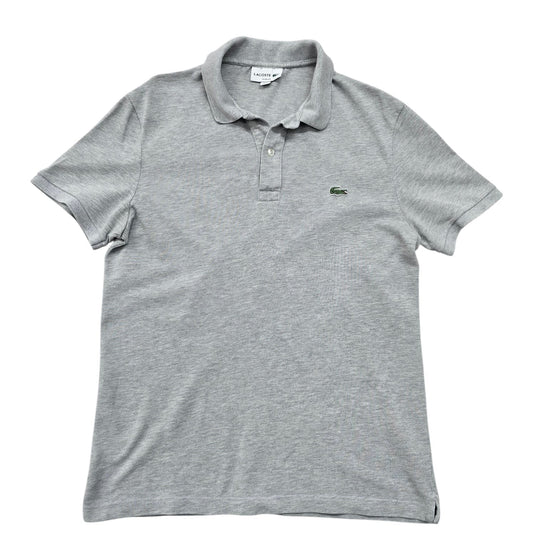 Lacoste Men's Gray Polo Shirt – Size M, Slim Fit