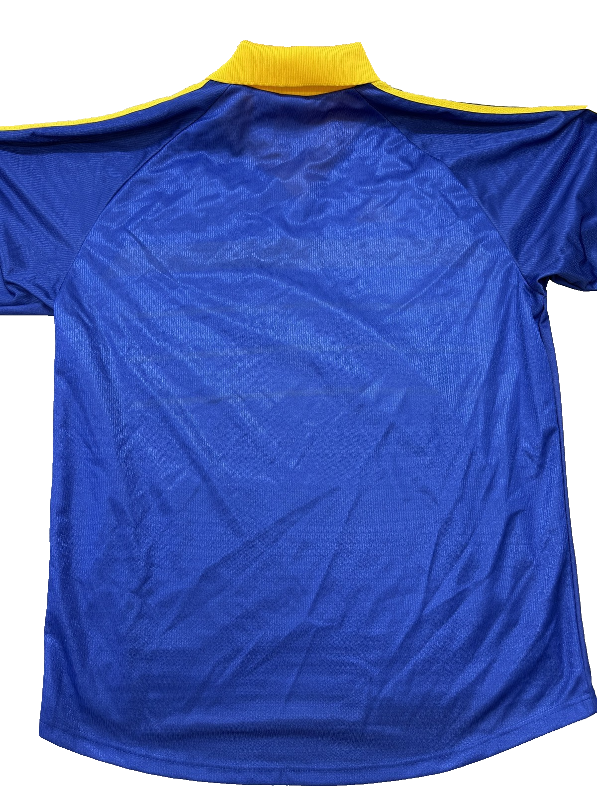 Adidas Men's Blue Yellow Striped Soccer Jersey XL Long Sleeve