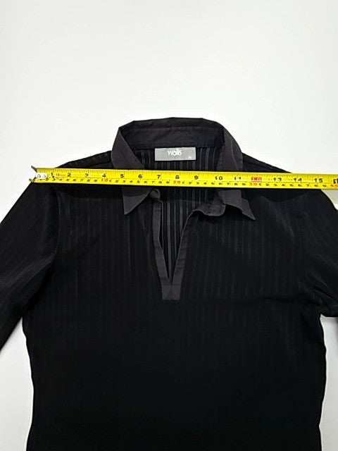 Wollis Women Black Polo Shirt size EU 42 product image 5