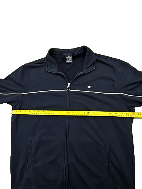 Champion Men's Full-Zip Hoodie Navy 2XL Jersey Cotton-Poly