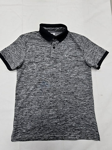 Nike Dri-FIT Grey Heather Polo Shirt Men's Small Short Sleeve