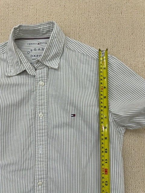 Tommy Hilfiger Men's White Striped Organic Oxford Shirt XS NWT