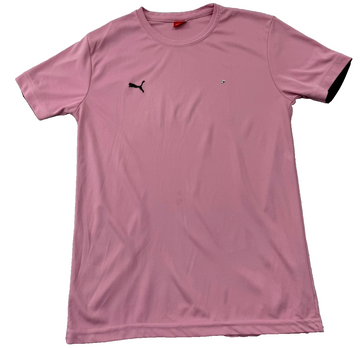 Puma Pink M Short Sleeve Crew Neck T-Shirt Polyester Classic Fit