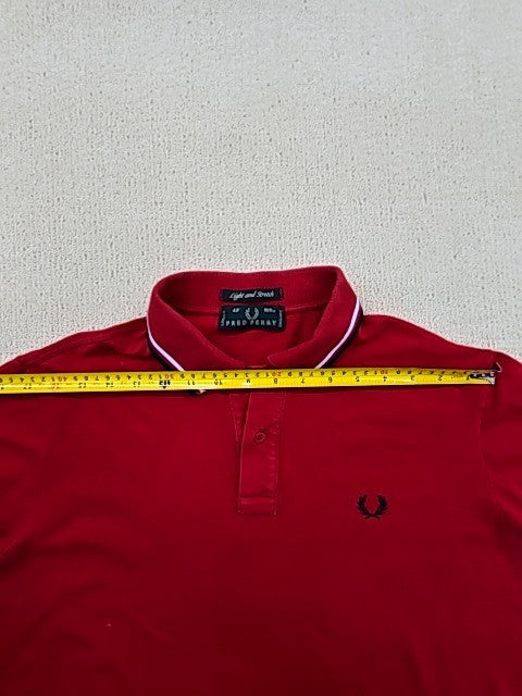 Fred Perry Twin Tipped Red Women's Polo Shirt Size 42 Short Sleeve Striped