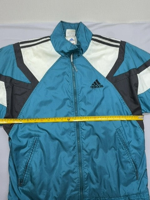 Adidas Men's Teal Striped Track Jacket Size S Vintage Retro