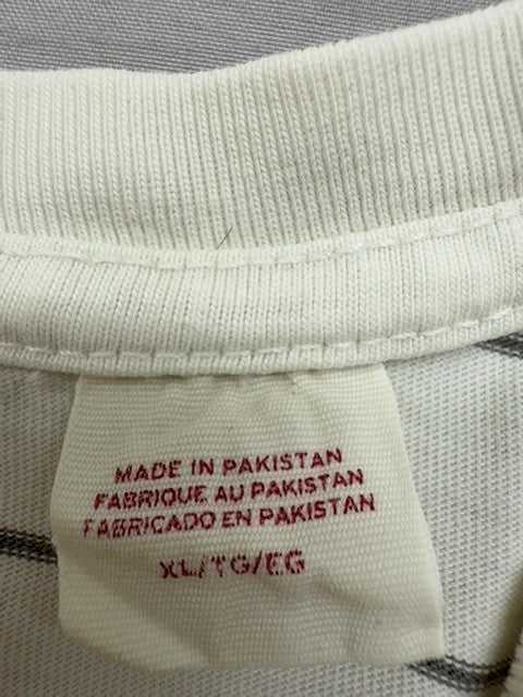 Levi's White Gray Striped Short Sleeve Crew Neck T-Shirt XL