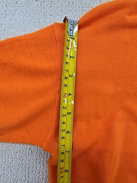 Lacoste Men's Orange Cotton Polo Shirt M Short Sleeve France