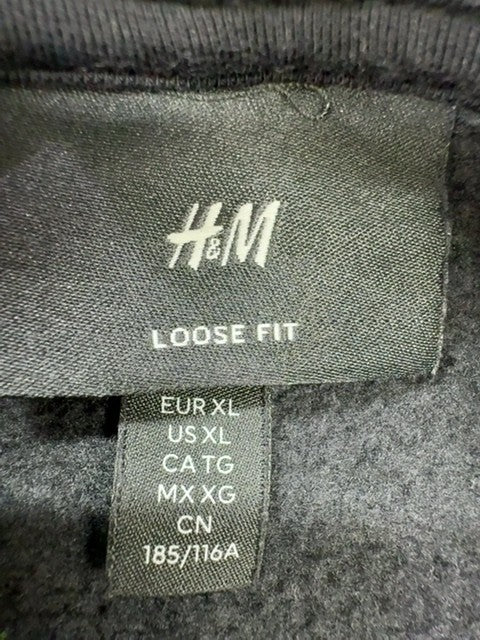 H&M Men's Euphoria Skull Black/Purple XL Loose Fit Hoodie
