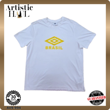Umbro Brasil White XL Short Sleeve Crewneck Jersey T-Shirt Regular Fit