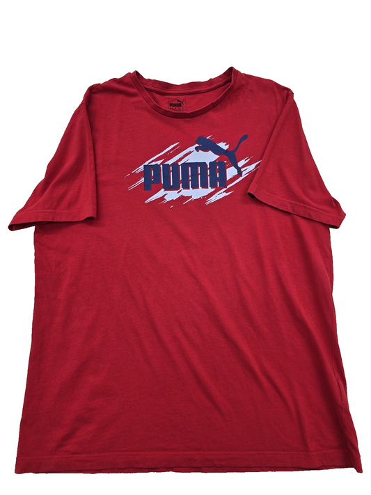 Puma Men's Red T-Shirt – Size XL, Short Sleeve, Crew Neck – Ref 9DDCC