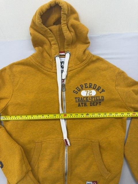 Superdry Men's Mustard XL Zip Track & Field Hoodie Cotton Blend
