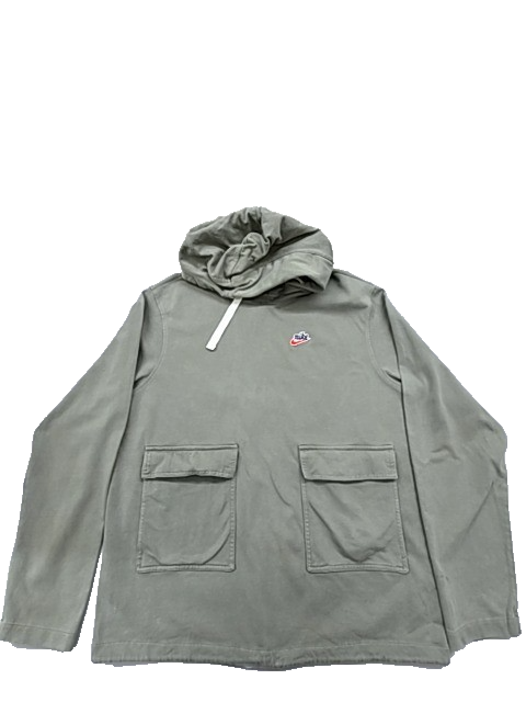 Nike Men's Green Hoodie – Size M, Pullover, Cotton