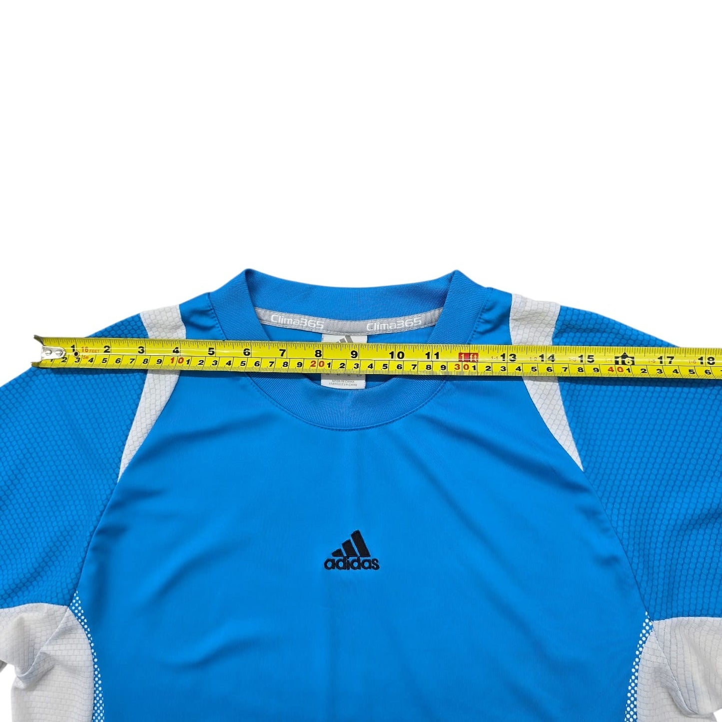 Adidas Unisex Blue White Mesh Jersey Size F Relaxed Fit