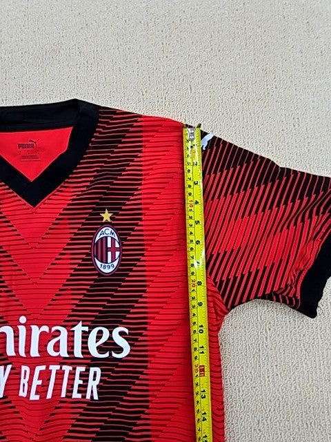 Puma Men's Red Black Flames Soccer Jersey Size M 2025 Ultraweave