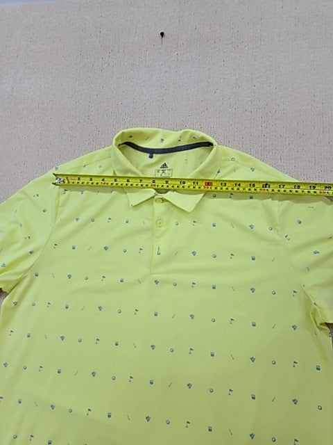 Adidas Men's Yellow Primegreen Golf Polo Shirt XXL Short Sleeve