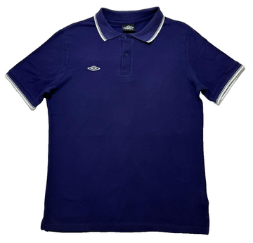Umbro Men's Blue Short Sleeve Polo Shirt - Size L