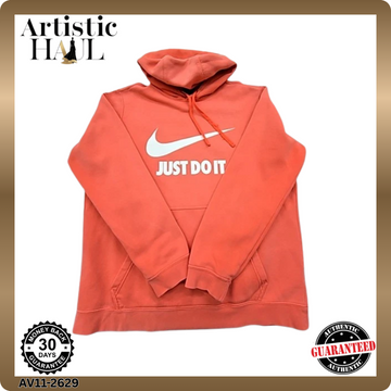 NIKE Men's Orange Just Do It Fleece Hoodie Size L