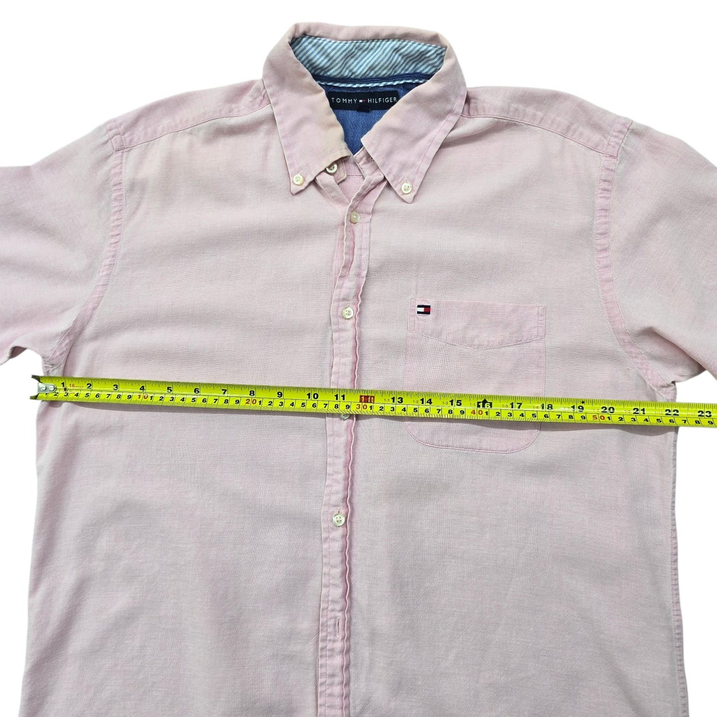 Tommy Hilfiger Men's Pink Cotton Button-Down Shirt Size M