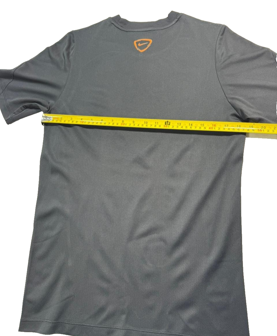 Nike Dri-FIT Men's Training T-Shirt Black Orange Gradient Swoosh Athletic Large