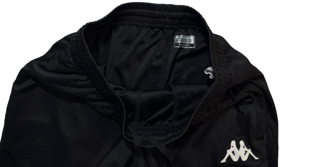 Logo Kappa Men's Black Sportstyle Cotton Pants Medium